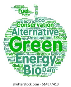 green energy word cloud Apple typography