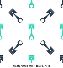 Green Engine piston icon isolated seamless pattern on white background. Car engine piston sign. Vector.