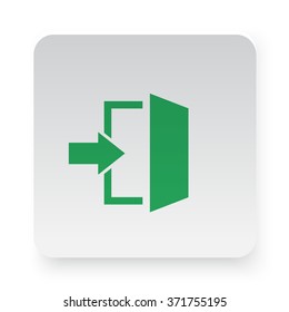 Green Enter icon on white app button