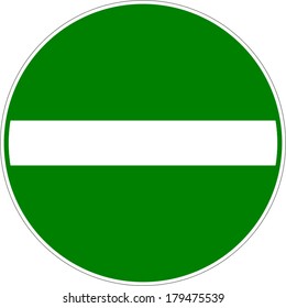 Green Entry Allowed Traffic Sign Vector eps10