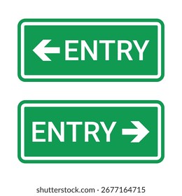 Green entry Sign Vector Design