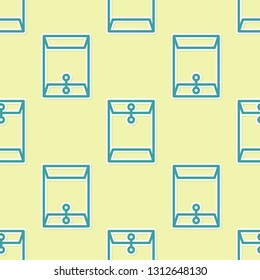 Green Envelope icon isolated seamless pattern on yellow background. Email message letter symbol. Vector Illustration