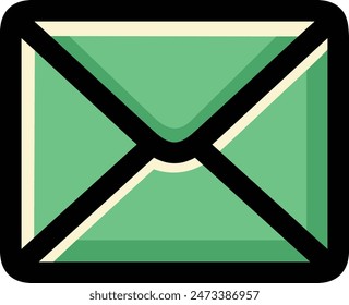 Green envelope, letter or email icon