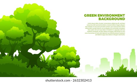 Green Environment Background Vector Design - Eco-friendly banner Ideal for use in environmental campaigns, educational materials, or eco-awareness content, this nature-themed banner promotes