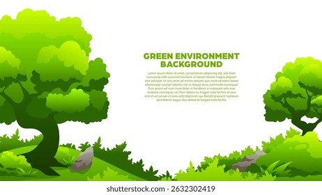 Green Environment Background Vector Design - Eco-friendly banner Ideal for use in environmental campaigns, educational materials, or eco-awareness content, this nature-themed banner promotes