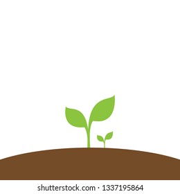 Green environment concept, plant seed, flat design vector illustration