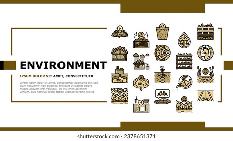 green environment earth nature landing web page vector. eco recycle, world save, ecology plant, environmental engineer, planet global day green environment earth nature Illustration