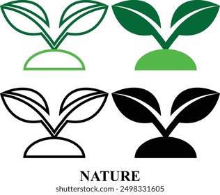 Green Environment Ecology Icon-Set. Umgebung, umweltfreundliche Ikone im Füll- und Linienstil. Bearbeitbare farbige Natur-Symbole, einzeln auf weißem Hintergrund.
