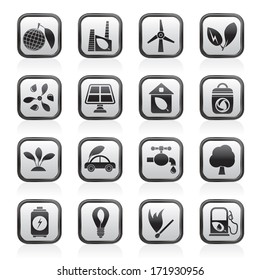 Green, Environment and ecology Icons - vector icon set
