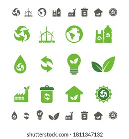 Green environment icon, symbol vector suitable for many purposes.
