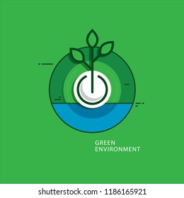 Green environment icon vector