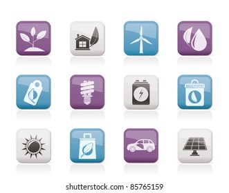 Green and Environment Icons - vector icon set