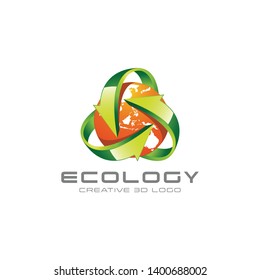 GREEN ENVIRONMENT NATURE 3D LOGO