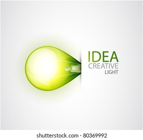 Green environment oriented concept. Light bulb background