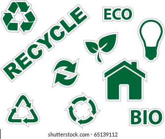 green environment and recycle icons