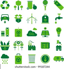 green environment and recycle icons