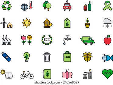 Green Environment & Recycling Ikonensatz