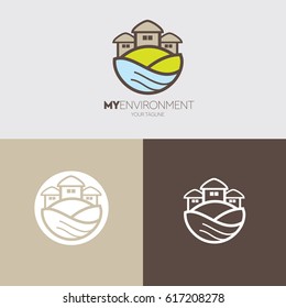 Green Environment Residence vector Logo 
