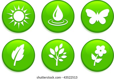Green Environmental Buttons Original Vector Illustration Buttons Collection