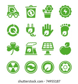 Green environmental icons
