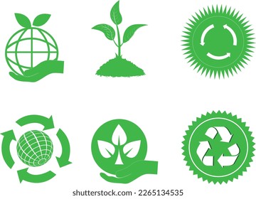 Imágenes ecológicas verdes preparadas y limpiadas en vector