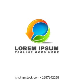 Green Environmentally Eco Friendly Renewable symbol ecology logo design vector illustration