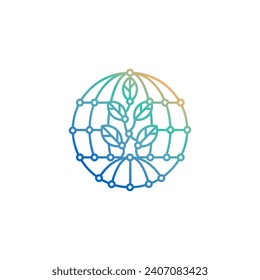 Green Environtment Global Network Logo Design Vector