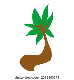 green eps 10 vector tree illustration isolated on white background, very suitable for use on websites, posters, children's animations and others