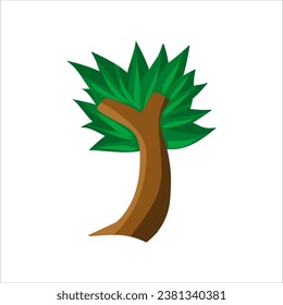 green eps 10 vector tree illustration isolated on white background, very suitable for use on websites, posters, children's animations and others