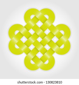 Green eternal knot concept in editable vector format