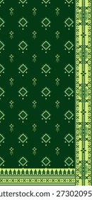 Grüne ethnische geometrische Textil Muster nahtlos