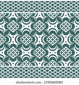 Green Ethnic, oSeamless pattern, Tribe, Motifs, Fabric weaves, Bandana print silk, Sarong, Pattern design for  Decoration, Textile, Wrap, Decorative 