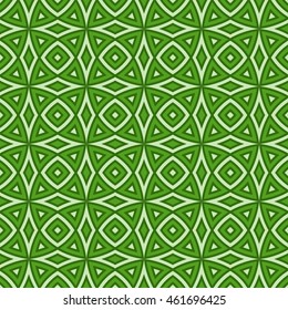 green ethnic pattern / Ethnic pattern of circular elements. Seamless vector pattern. 
