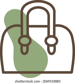 Bolso verde diario, ilustración, vector, sobre fondo blanco.