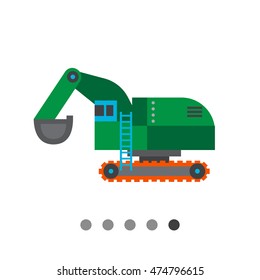 Green excavator icon