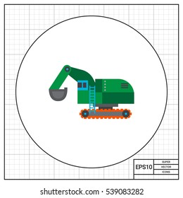 Green excavator icon