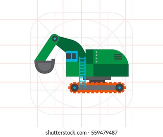 Green excavator icon