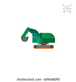 Green excavator icon