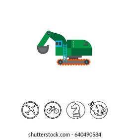 Green excavator icon
