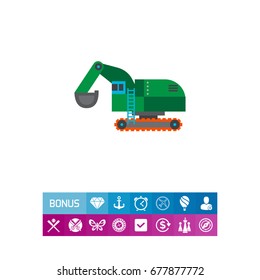 Green excavator icon