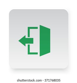 Green Exit icon on white app button
