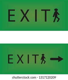 green exit sign