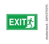 Green Exit Sign with Running Man: Essential Safety Banner for Egress Guidance