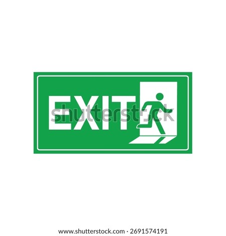 Green Exit Sign with Running Man: Essential Safety Banner for Egress Guidance