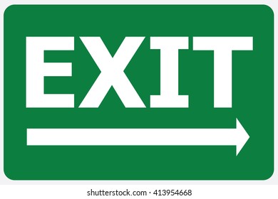 Green Exit Sign Vector Illustration Stock Vector (Royalty Free ...