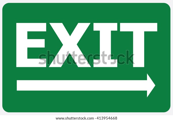 Green Exit Sign Vector Illustration Stock Vector (Royalty Free ...