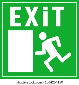 Green Exit Symbol. Vector illustration.