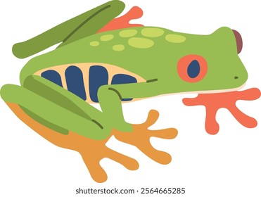 Green exotic frog vector illustration