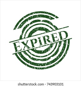 Green Expired distress rubber stamp