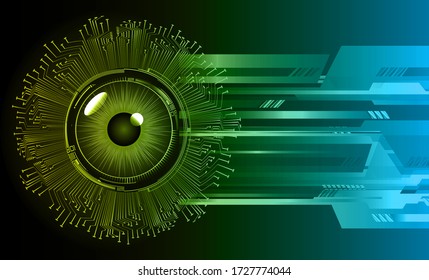 green eye cyber circuit future technology concept background